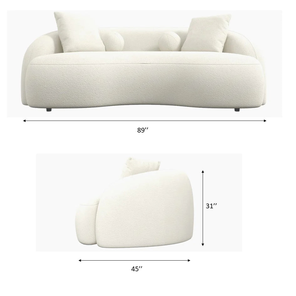 Blair Curvy Boucle Couch (Gold)