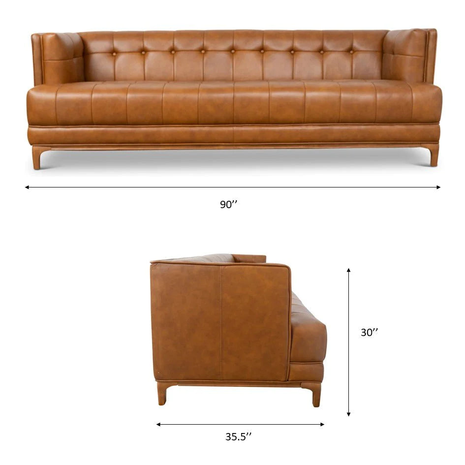 Kennedy Sofa (Cognac Leather)