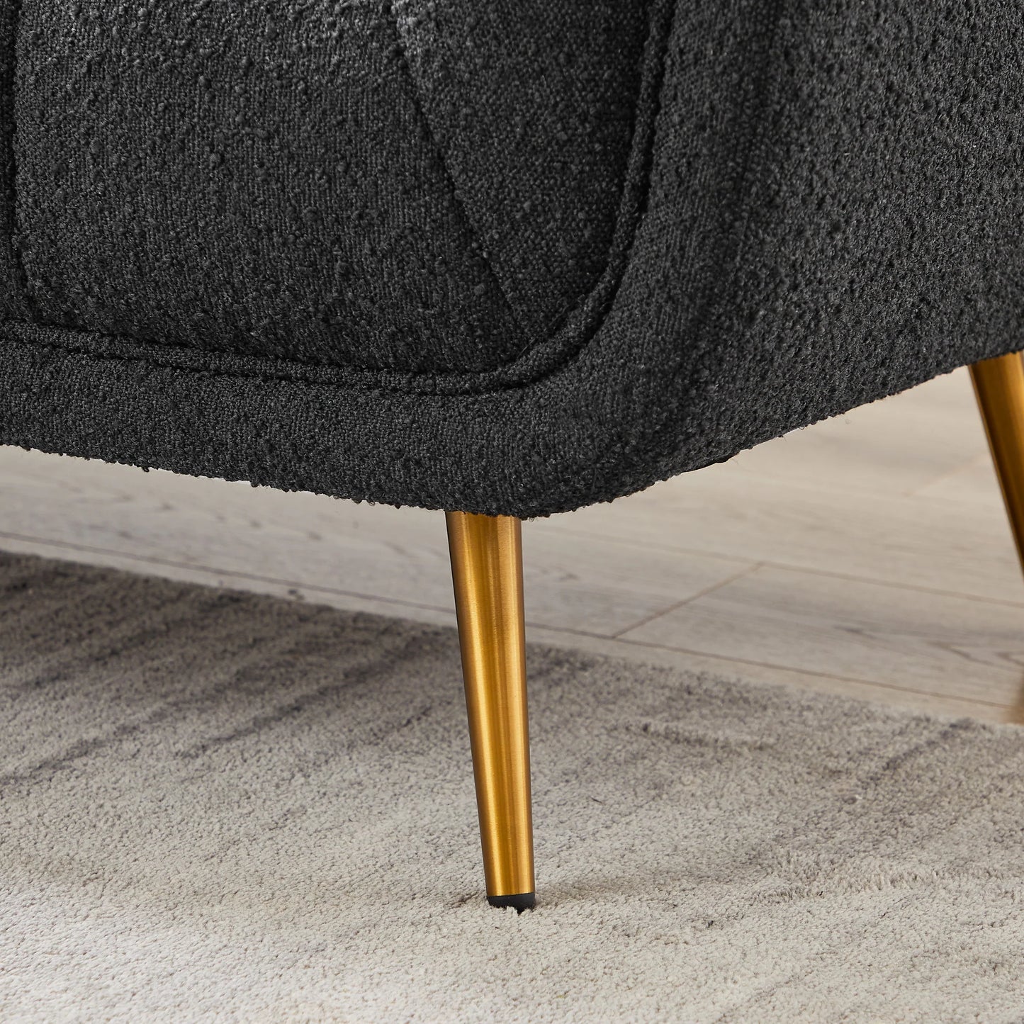 Kano Sofa (Large - Dark Grey Boucle with Metal Feet)V