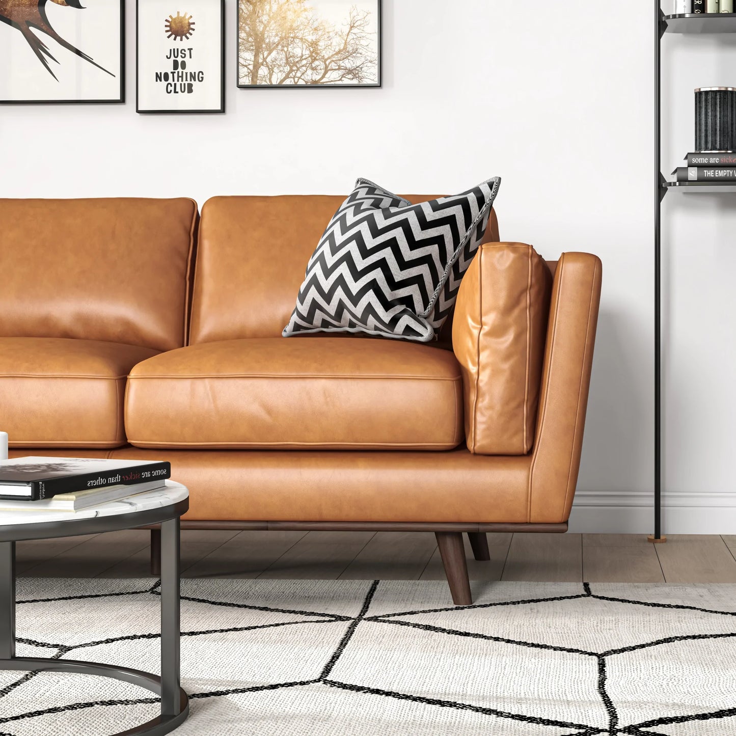 Ferre Leather Sofa (Tan)