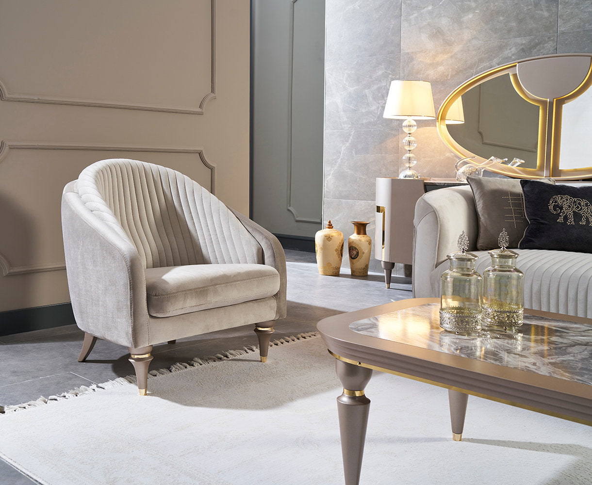 Ariya Gold Sofa Set