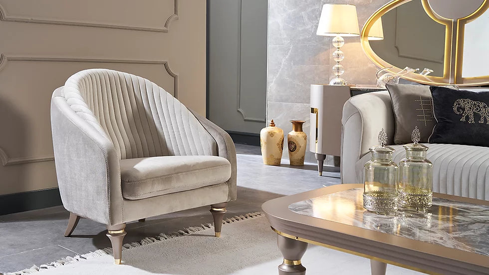 Sofa & Loveseat with Dining Set Ariya Collection ( FREE TV)