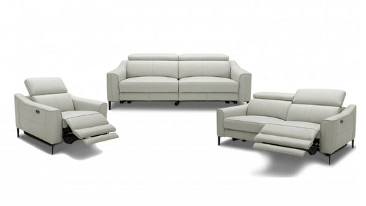 Divani Casa Eden - Modern Grey Leather Sofa Set