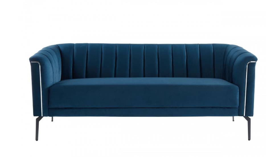 Divani Casa Patton - Modern Blue Fabric Sofa