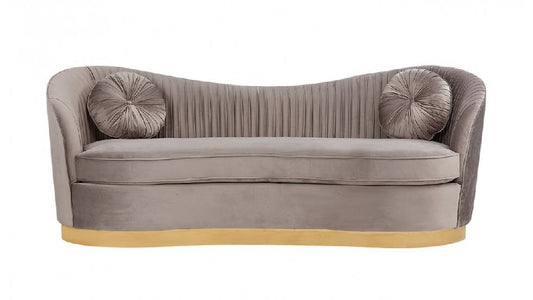Divani Casa Rockford Modern Grey Velvet Sofa