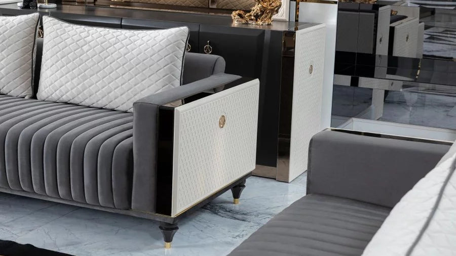 Sofa & Loveseat with Dining Set Diamond Collection ( FREE TV)