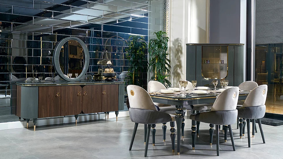 Sofa & Loveseat with Dining Set Camalie Collection ( FREE TV)