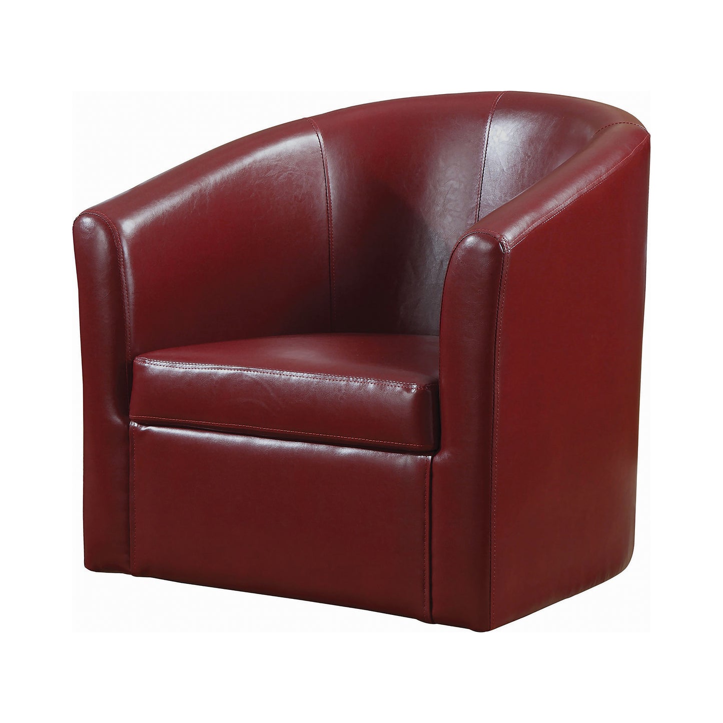 Upholstery Sloped Arm Accent Swivel Chair Red - 902099