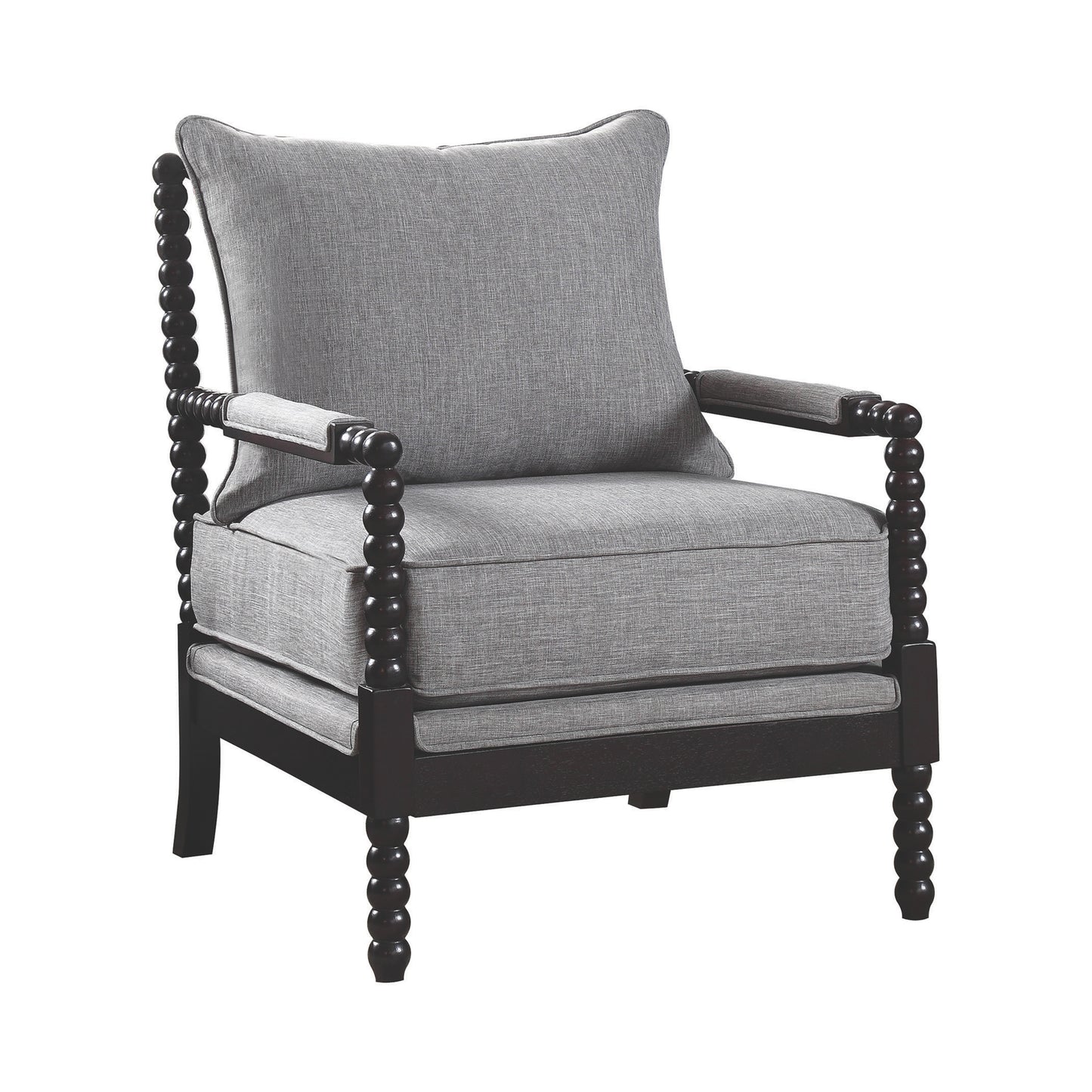 Cushion Back Accent Chair Grey And Black - 903824
