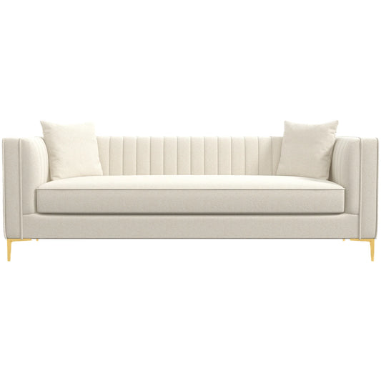 Kendra White Boucle Sofa 84"