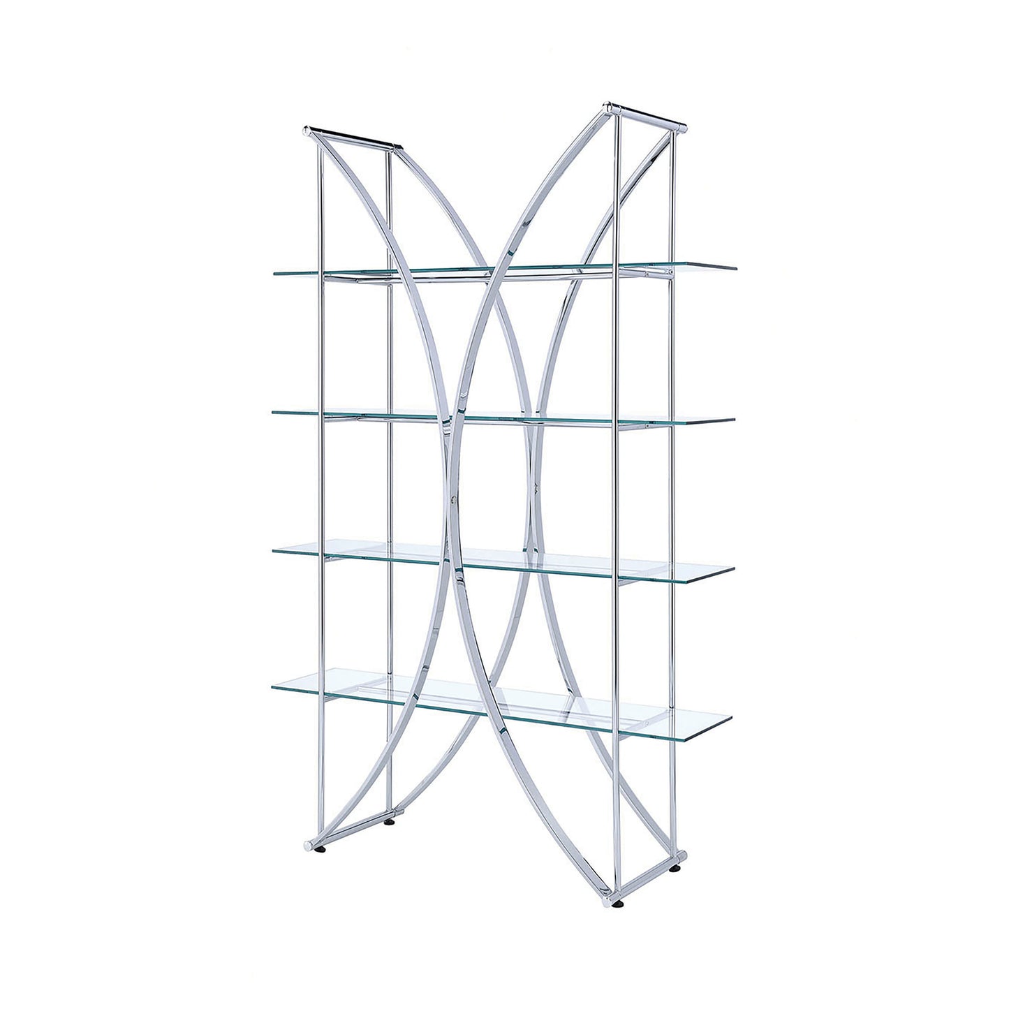 4-Tier Bookcase Chrome And Clear - 910050