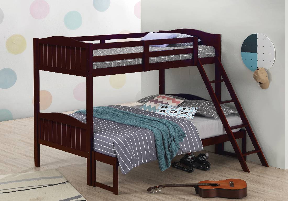 Littleton Twin/Full Bunk Bed With Ladder Espresso - 405054BRN