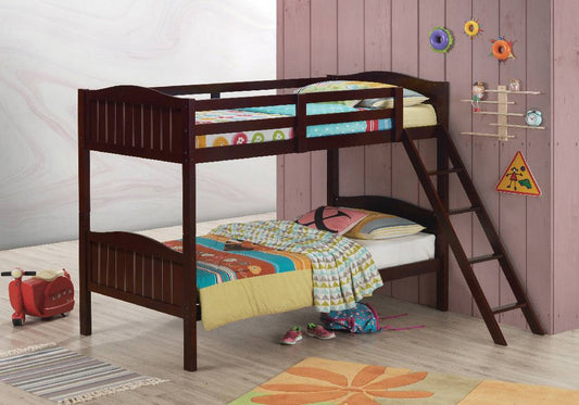 Littleton Twin/Twin Bunk Bed With Ladder Espresso - 405053BRN