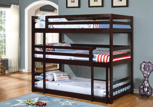 Sandler Twin Triple Bunk Bed Cappuccino - 400302
