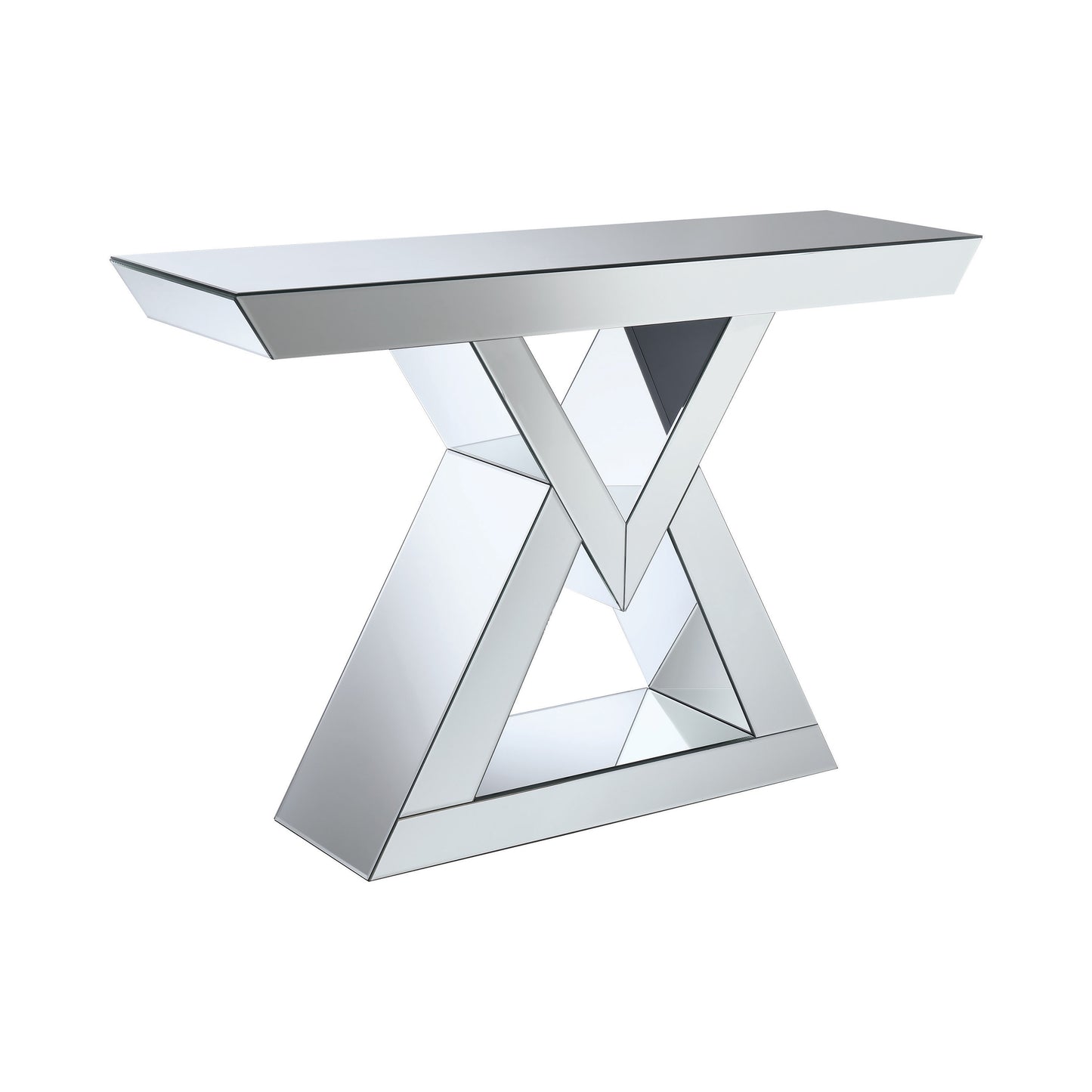 Console Table With Triangle Base Clear Mirror - 930009