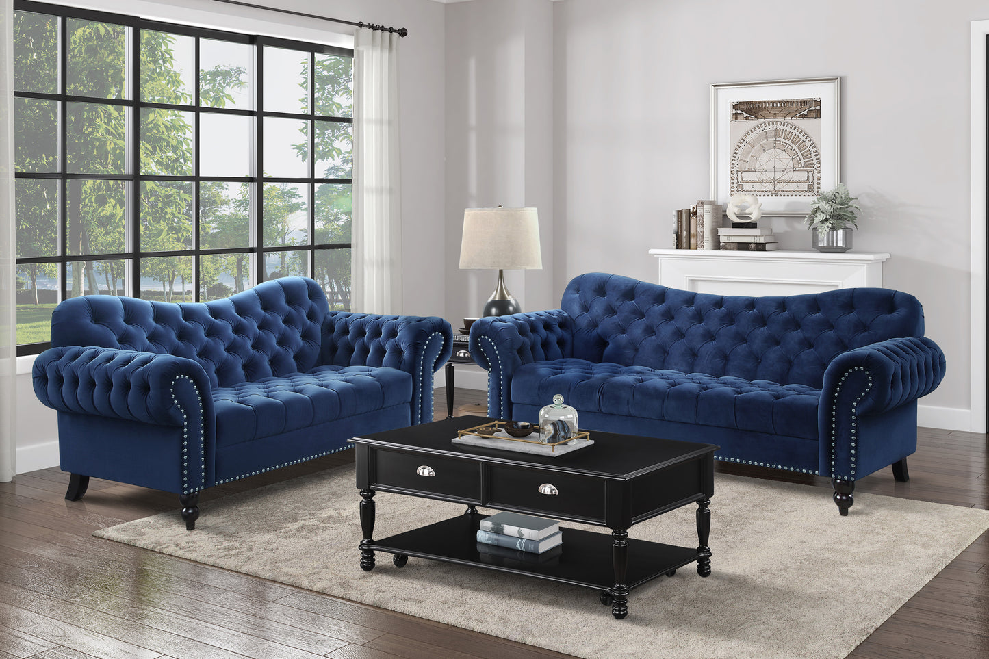9330 Seating-Rosalie Collection (Gray and Blue)