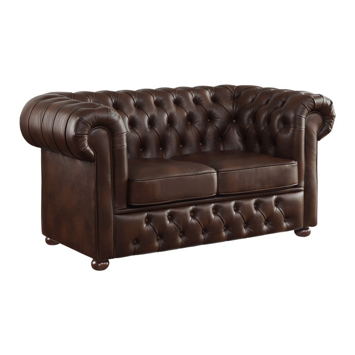 9335BRW*2 2pc Set: Sofa, Love