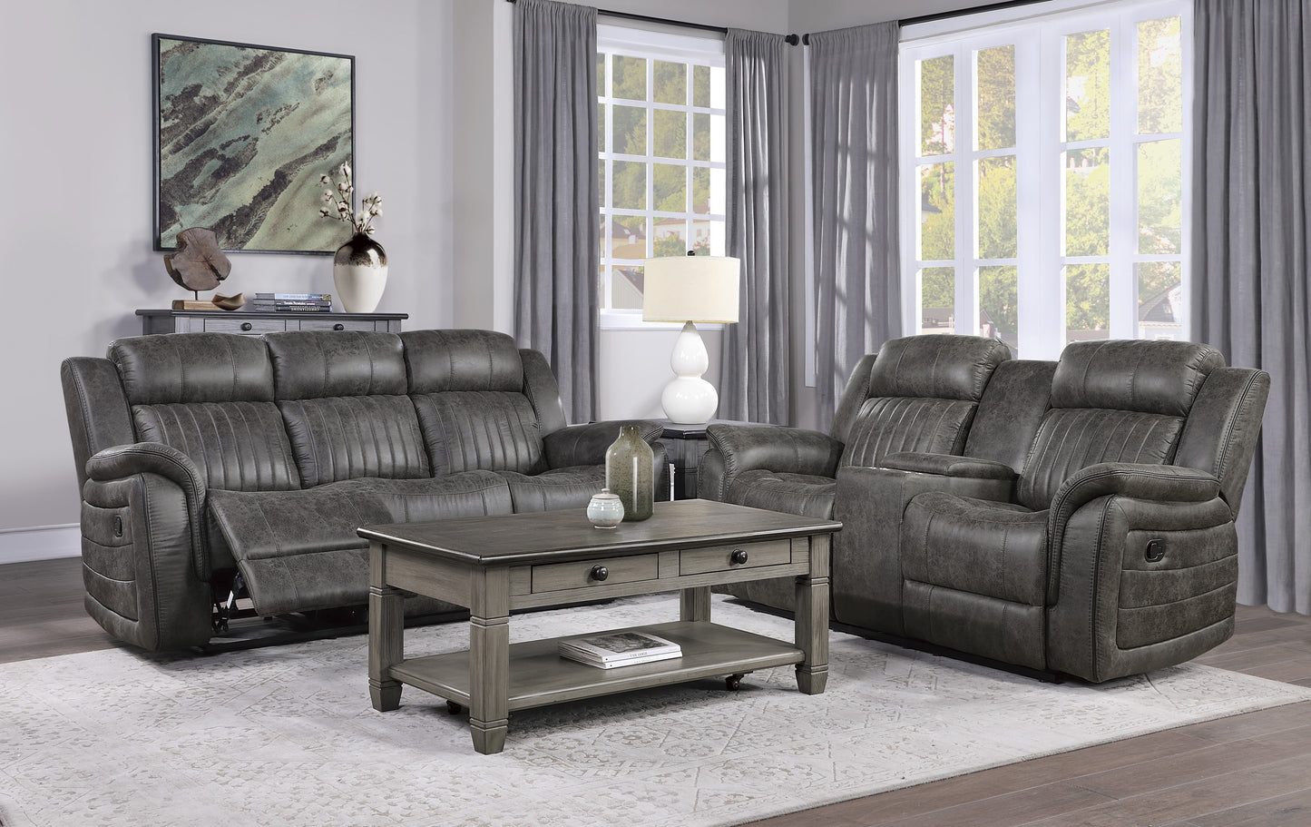 9479BRG*2 2pc Set: Sofa, Love