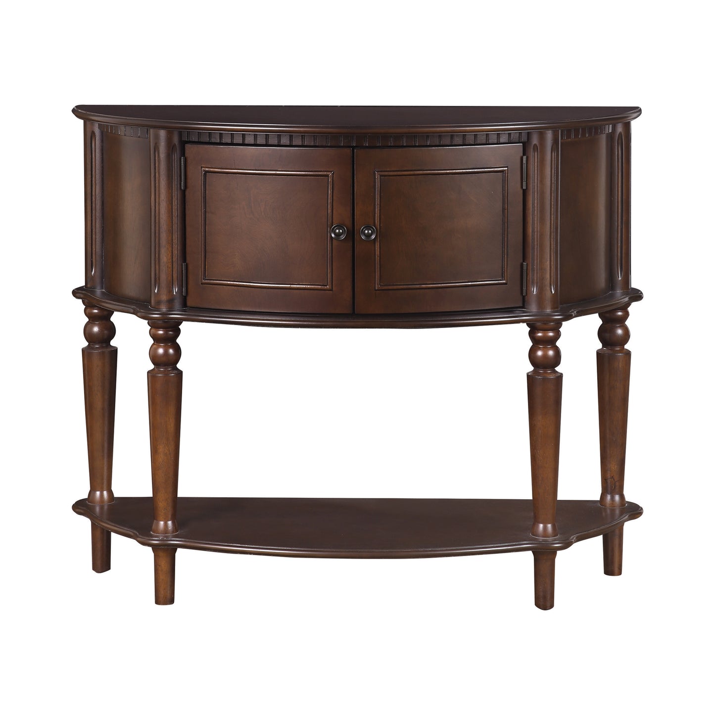 Console Table With Curved Front Brown - 950059