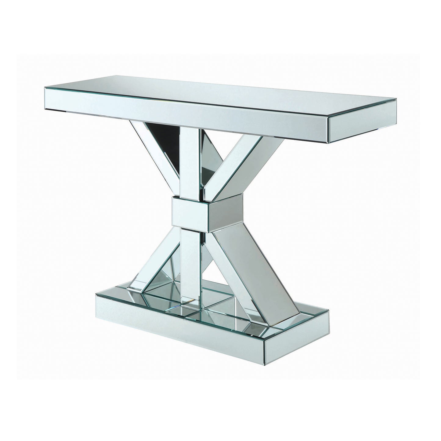 Reventlow X-Shaped Base Console Table Clear Mirror - 950191