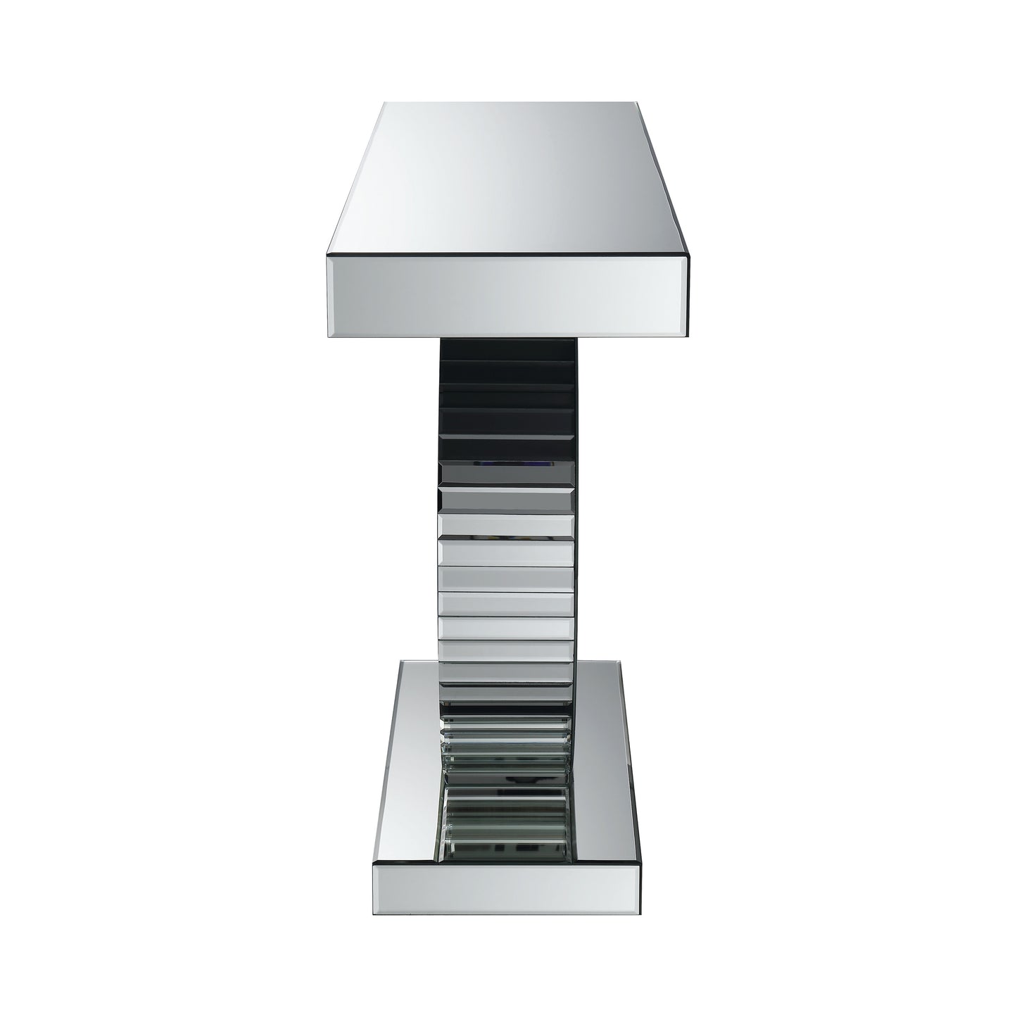Rectangular Console Table With Circular Base Clear Mirror - 951051