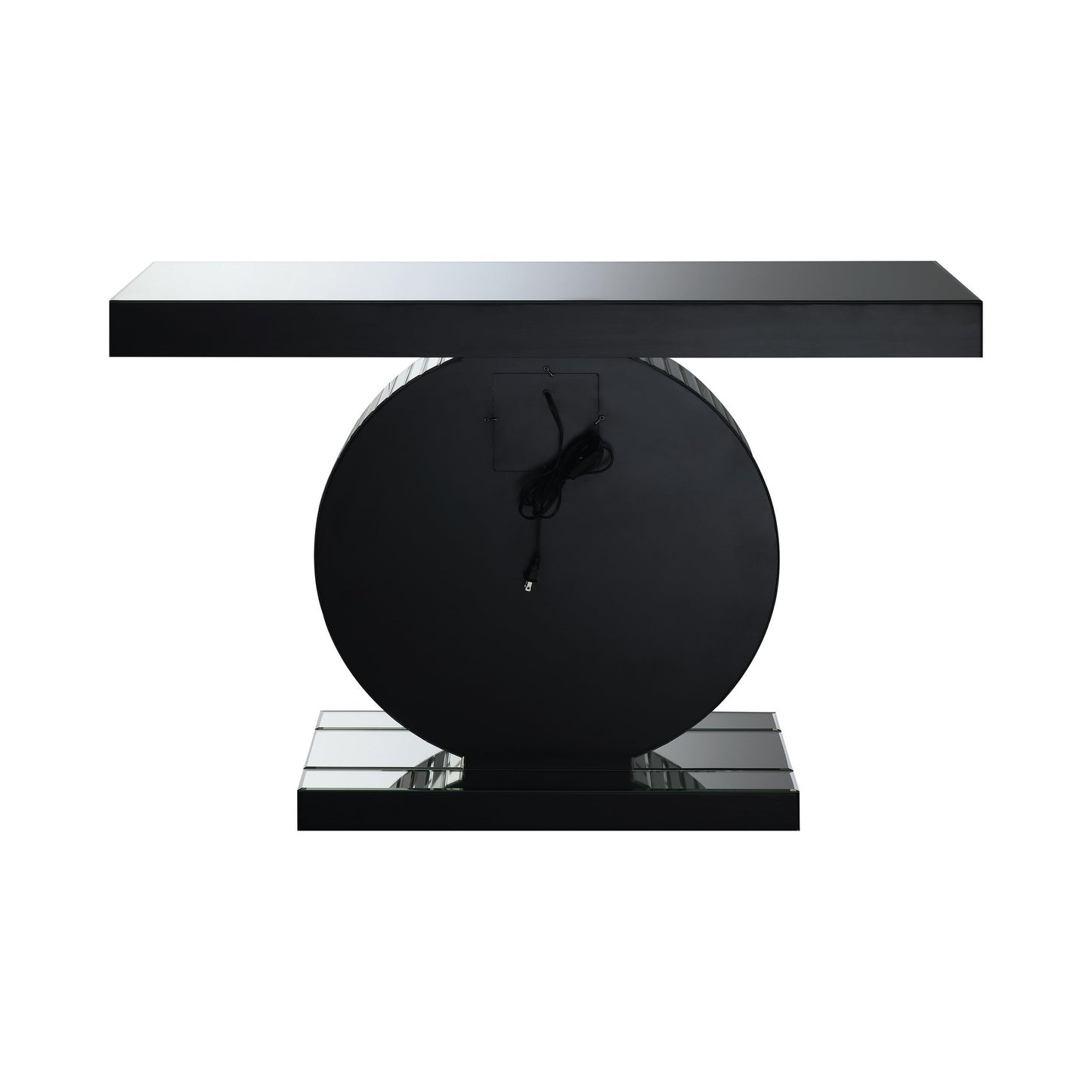 Rectangular Console Table With Circular Base Clear Mirror - 951051