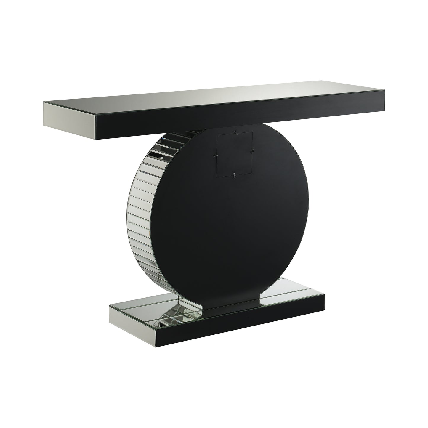 Rectangular Console Table With Circular Base Clear Mirror - 951051