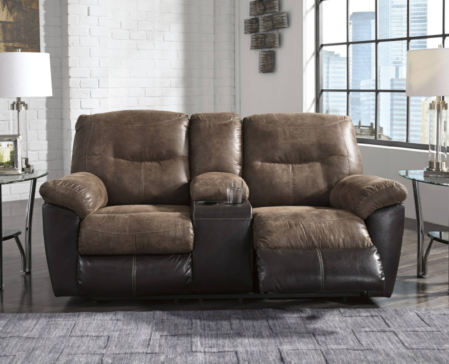 Follett Coffee Reclining Loveseat with Console | 6520294