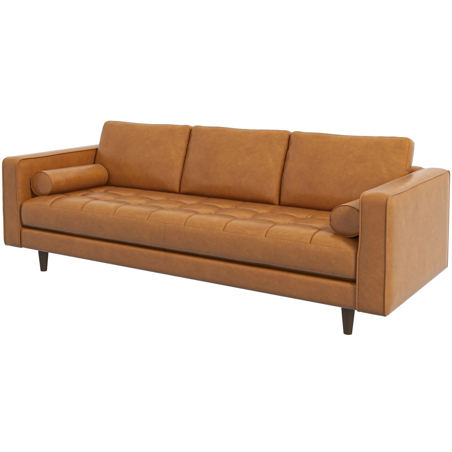 Tessa Leather Sofa (Tan Leather)