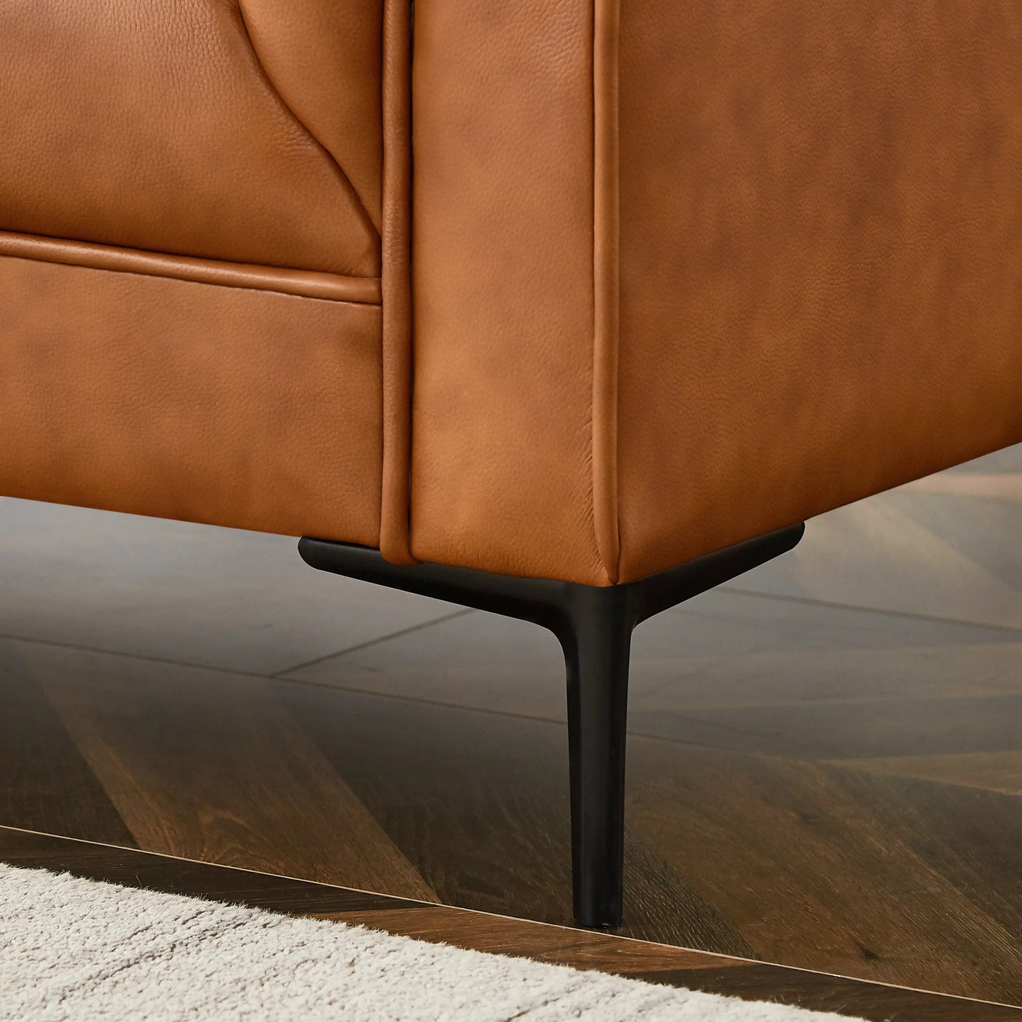 Houston Modern Sofa (Cognac Leather)