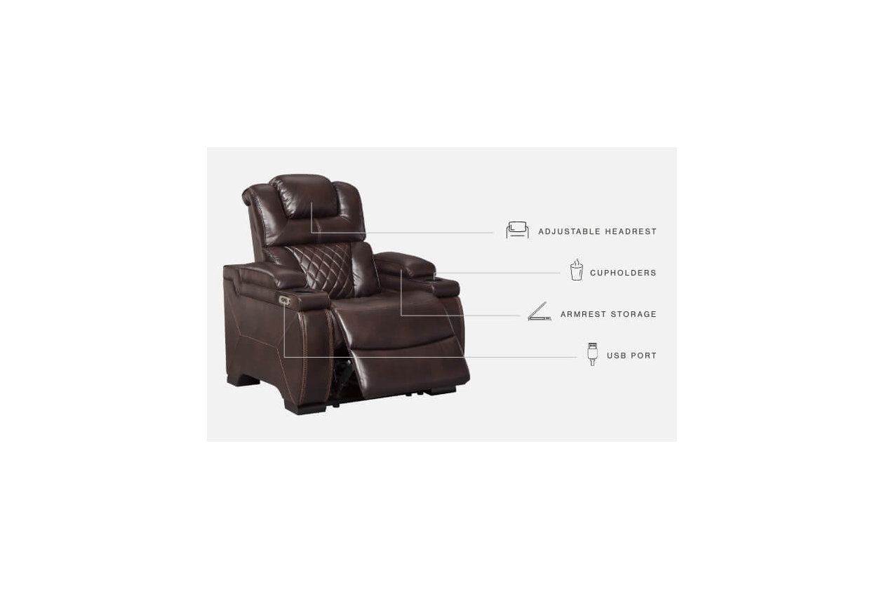 Warnerton Chocolate Power Recliner | 7540713