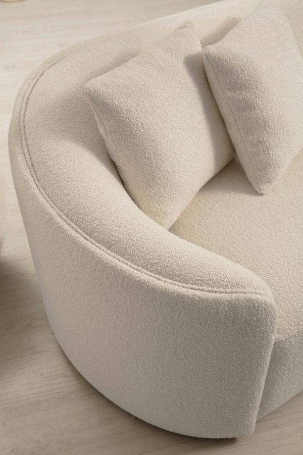 Cloe Ivory Boucle Curved Sectional
