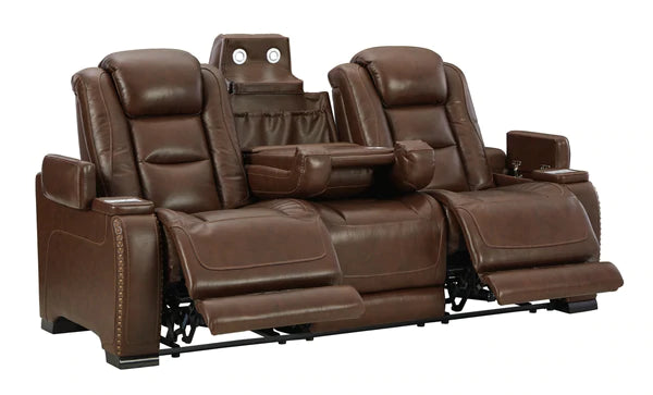 The Man-Den Mahogany Power Reclining Sofa | U8530615