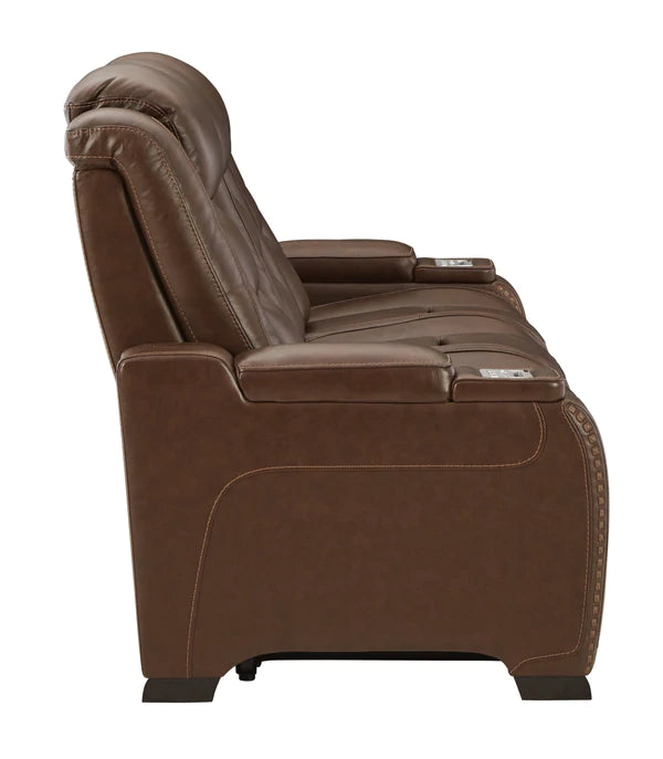 The Man-Den Mahogany Power Reclining Sofa | U8530615