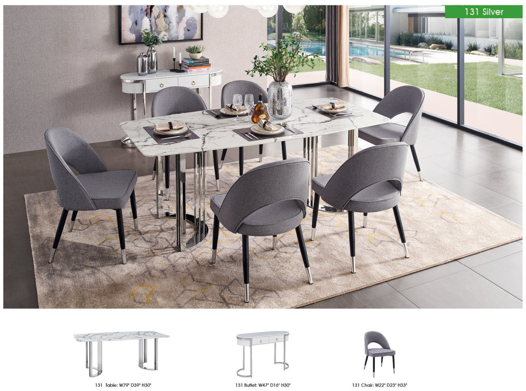 ALLEY SILVER DINING ROOM SET