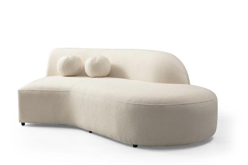 Cloe Ivory Boucle Curved Sectional