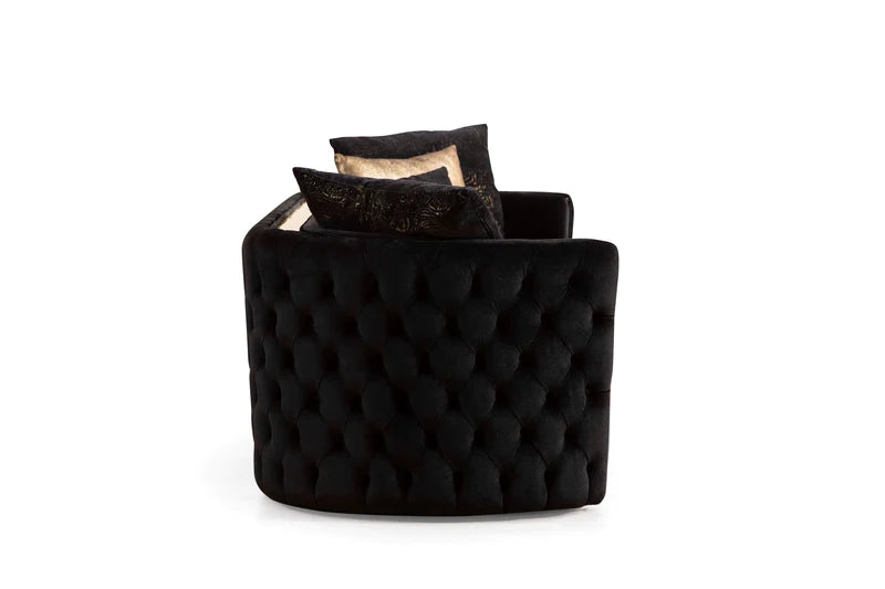 Fanci Black Velvet Sofa & Loveseat