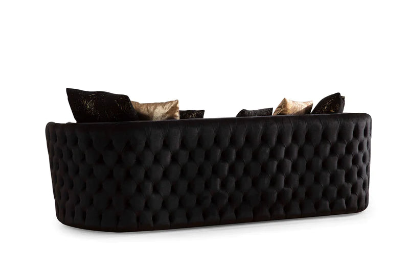 Fanci Black Velvet Sofa & Loveseat