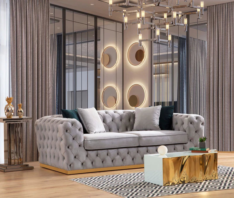 Stella Gray Velvet Sofa & Loveseat