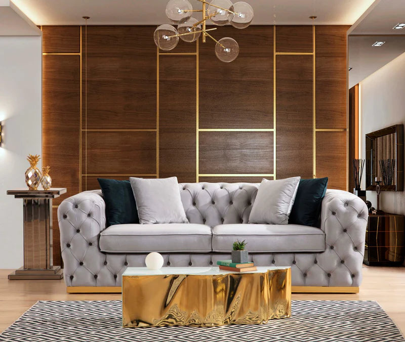 Stella Gray Velvet Sofa & Loveseat