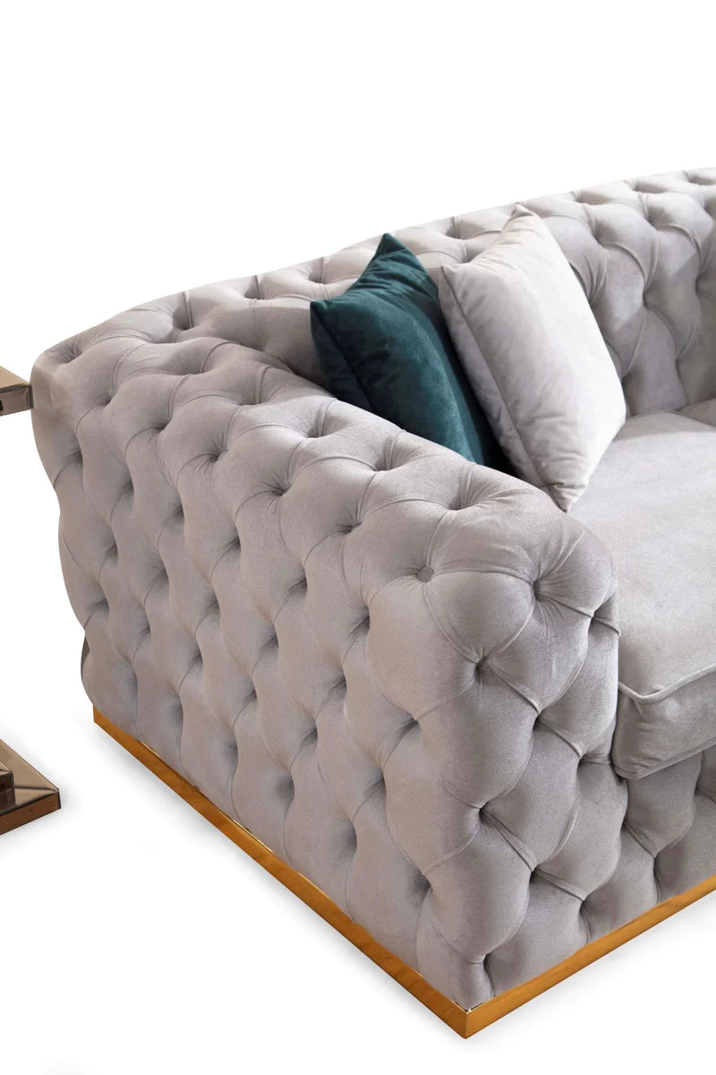 Stella Gray Velvet Sofa & Loveseat
