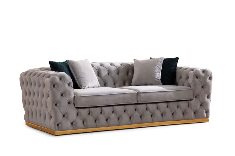Stella Gray Velvet Sofa & Loveseat