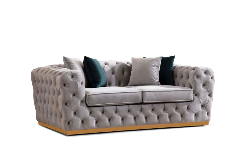 Stella Gray Velvet Sofa & Loveseat