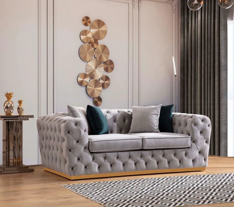 Stella Gray Velvet Sofa & Loveseat