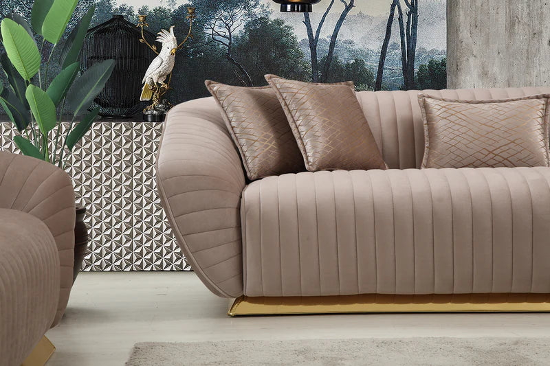 Empoli Stone Velvet Sofa & Loveseat