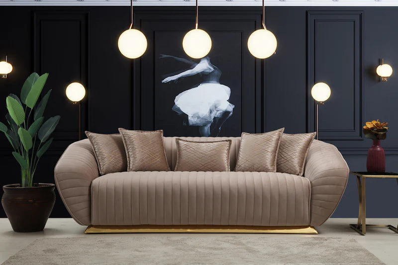 Empoli Stone Velvet Sofa & Loveseat