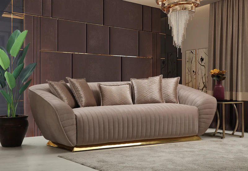 Empoli Stone Velvet Sofa & Loveseat
