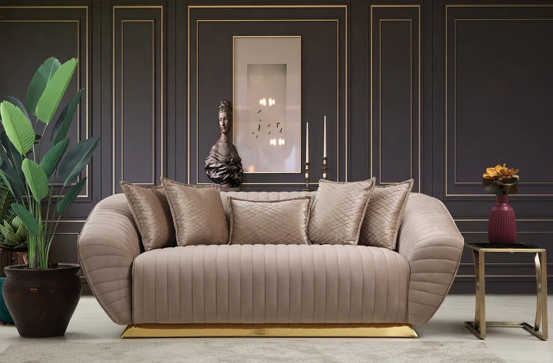 Empoli Stone Velvet Sofa & Loveseat