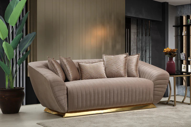 Empoli Stone Velvet Sofa & Loveseat