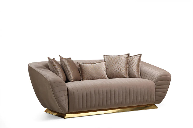 Empoli Stone Velvet Sofa & Loveseat